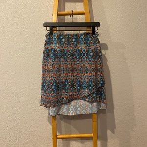 Colorful print jersey knit skirt
